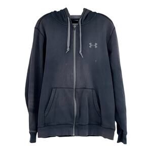 Under Armour Men XL ColdGear Fitted Gray Hoodie Zip Up Jacket